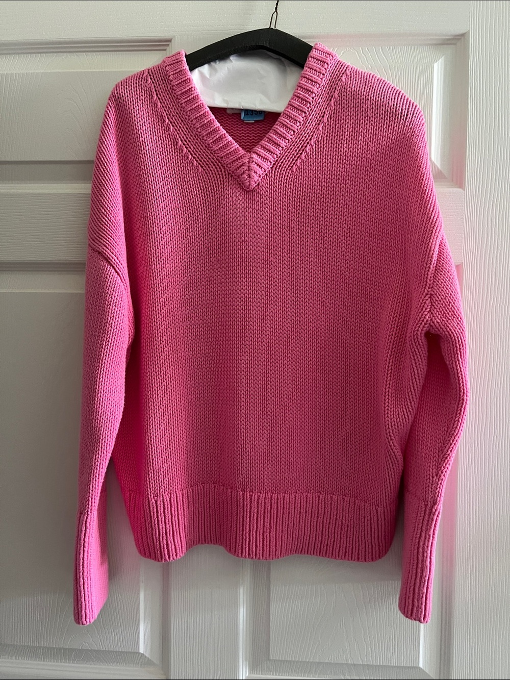 Banana Republic Bright Pink V-Neck Sweater